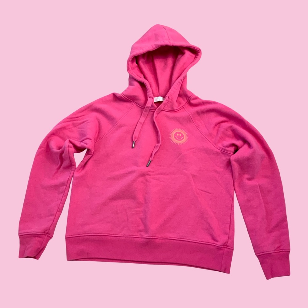 SPIRITUAL GANGSTER SUN SMILEY PINK WILDFLOWER HOODIE